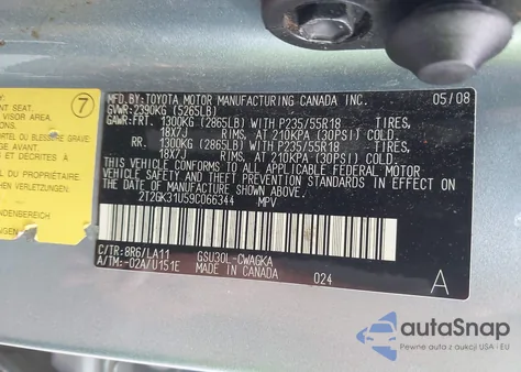 2009 Lexus Rx 350 from USA, damaged, VIN 2T2GK31U59C066344